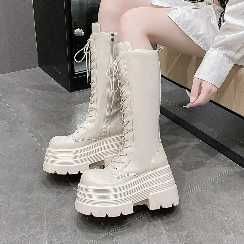 High Knee Heel Boots - 10CM New Women's Roman Long Boots