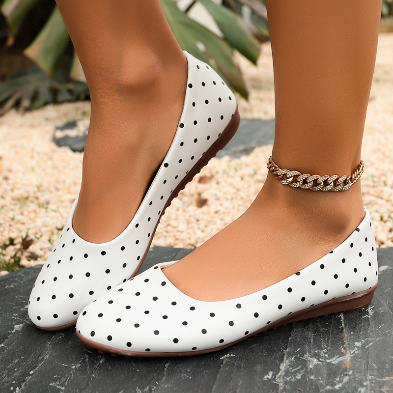 Ladies White Polka Dot Flats R - Women Shoes For Walking ulasan dan harga