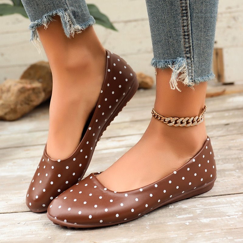 Ladies White Polka Dot Flats R - Women Shoes For Walking ulasan dan harga
