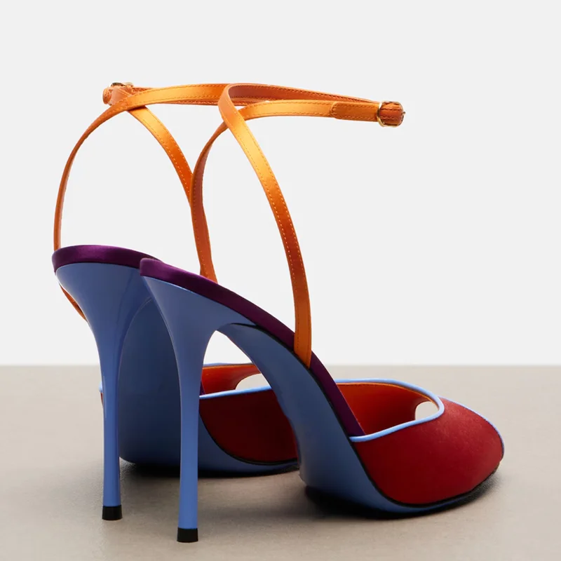 Satin Mixed Colors Peep Toe Sa - Women'S Shoes Quality ulasan dan harga