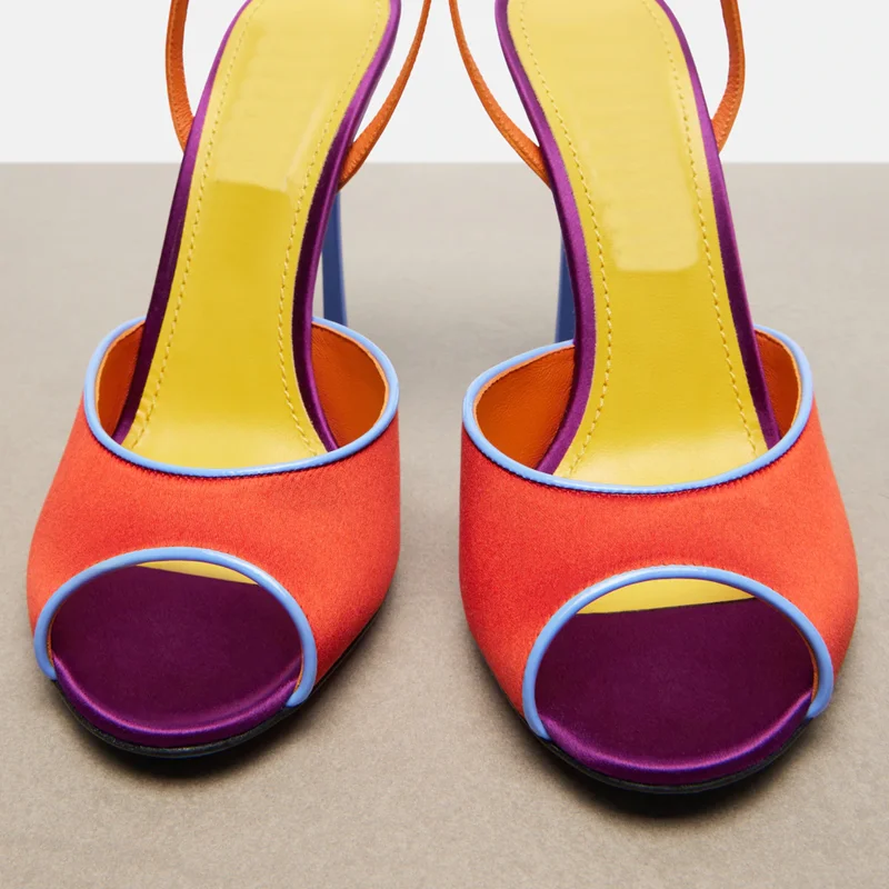 Satin Mixed Colors Peep Toe Sa - Women'S Shoes Quality ulasan dan harga