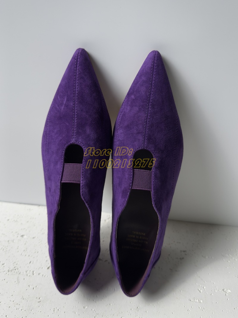 Purple Suede Pointy Toe Pumps  - Pointed Toe Flat ulasan dan harga