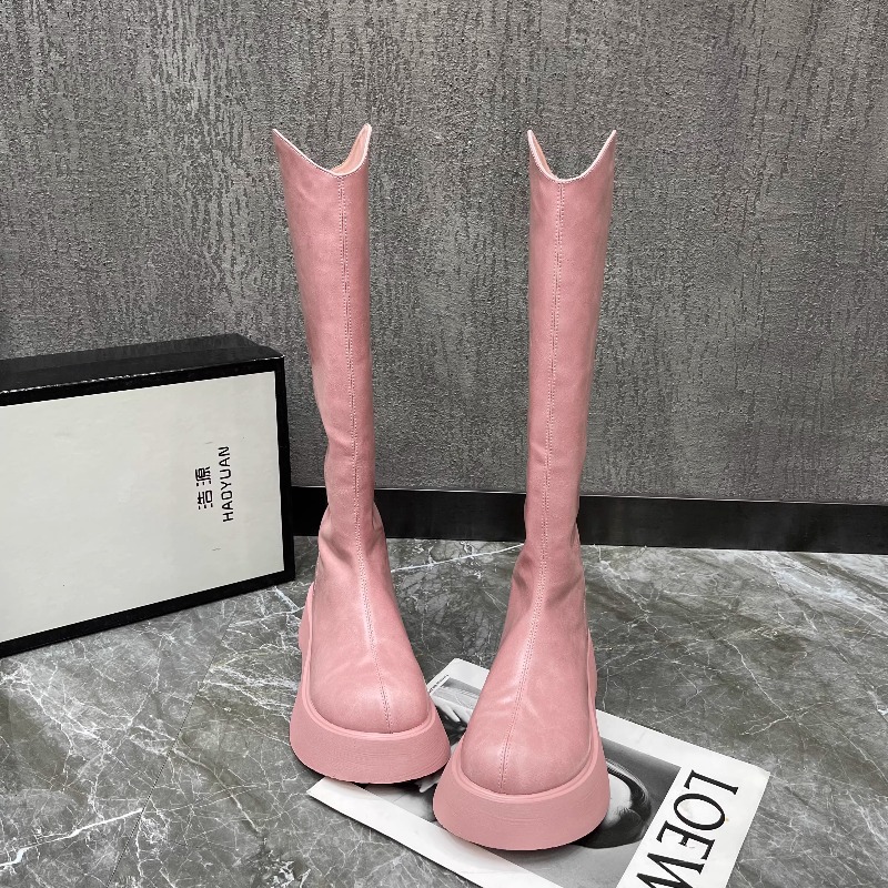 Women's New Simple Solid Color - High Knee Heel Boots ulasan dan harga