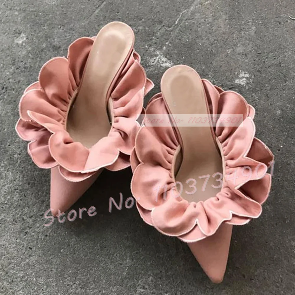White Flower Satin Pointed Toe - Women Shoes Zara ulasan dan harga