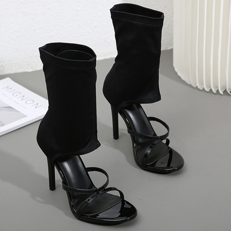 Fashion High Top Elastic Fabri - Women Shoes Boots ulasan dan harga