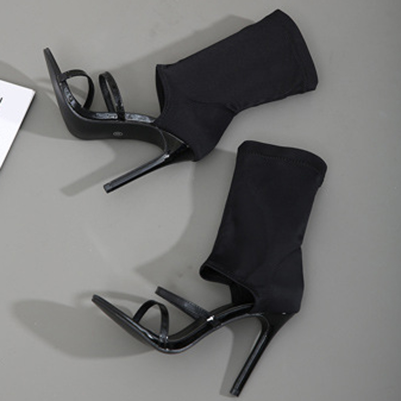 Fashion High Top Elastic Fabri - Women Shoes Boots ulasan dan harga