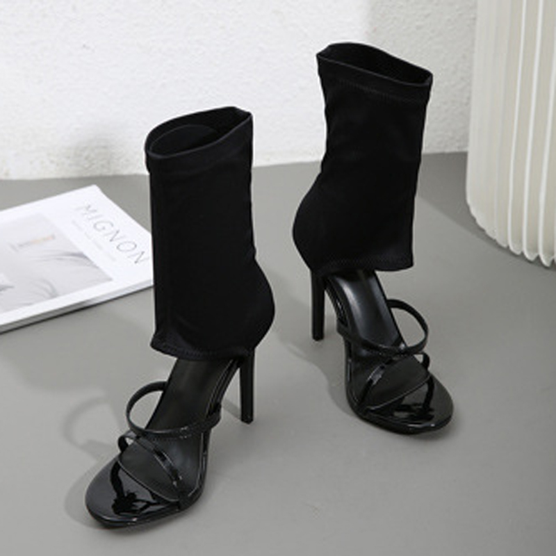 Fashion High Top Elastic Fabri - Women Shoes Boots ulasan dan harga