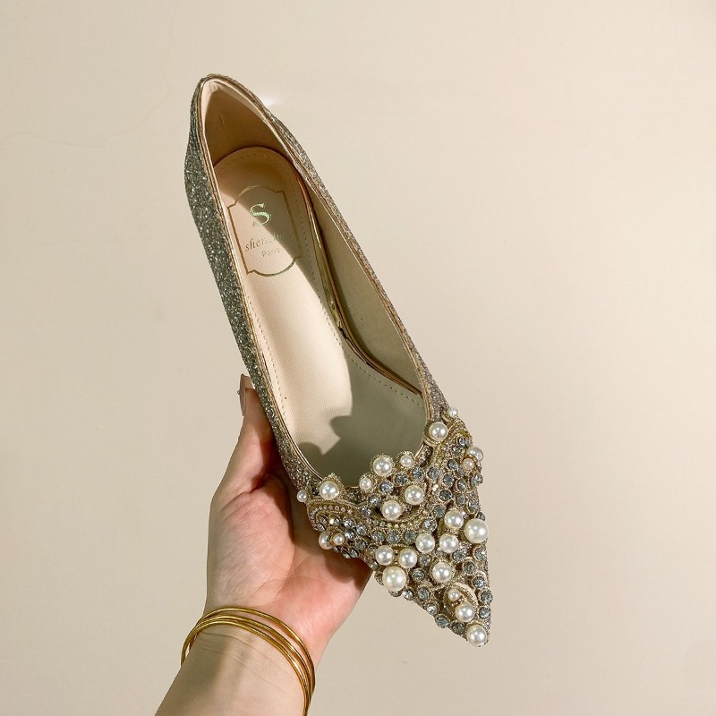 High-end Rhinestone Block Heel - Slingback Pumps Women ulasan dan harga