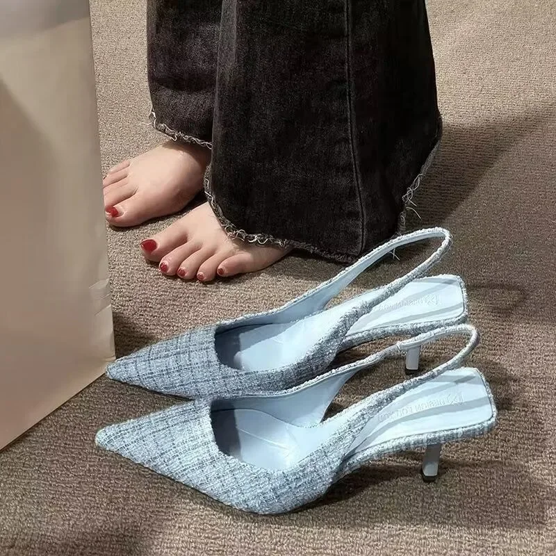 Fashion brand designed knitted - Pointed Toe Flat ulasan dan harga