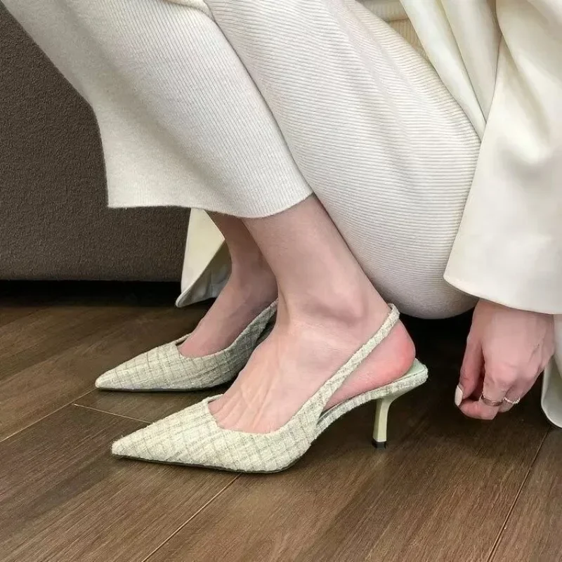 Fashion brand designed knitted - Pointed Toe Flat ulasan dan harga