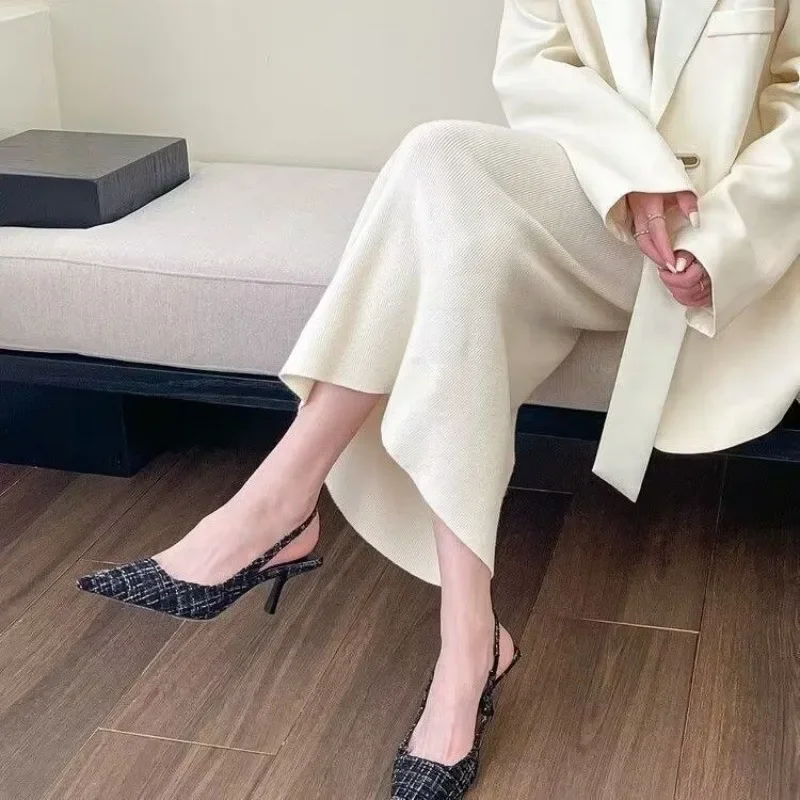 Fashion brand designed knitted - Pointed Toe Flat ulasan dan harga