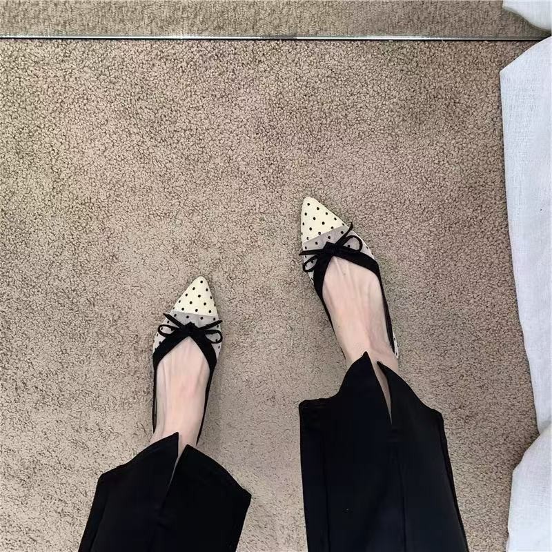 2026 Summer New Polka Dot Sing - Pointed Toe Flat ulasan dan harga