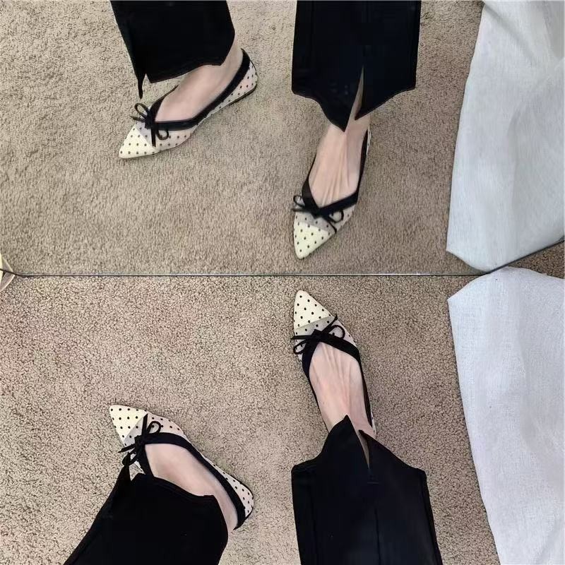2026 Summer New Polka Dot Sing - Pointed Toe Flat ulasan dan harga