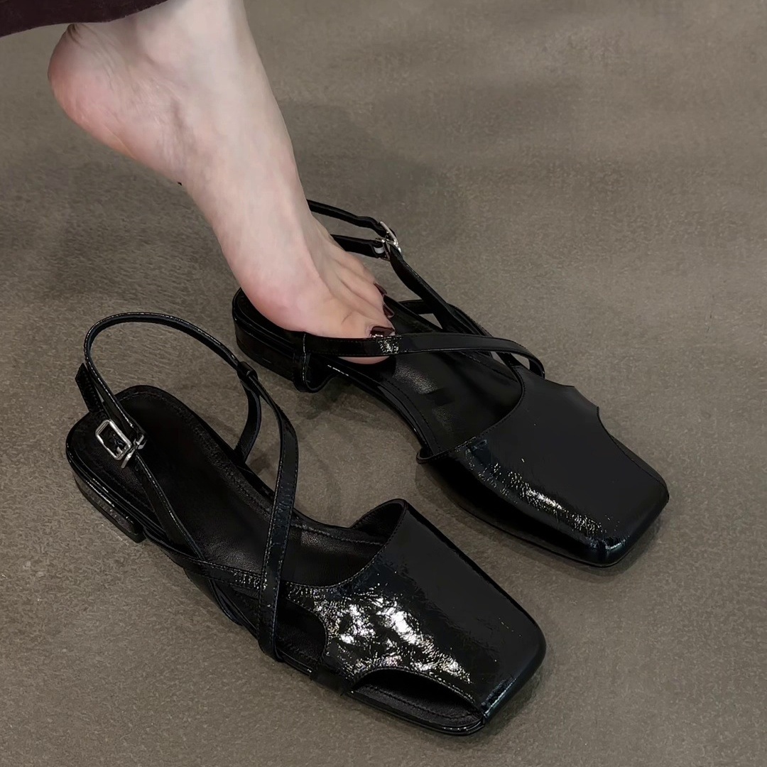 Fashion Patent Leather Sandals - Women Shoes For Walking ulasan dan harga