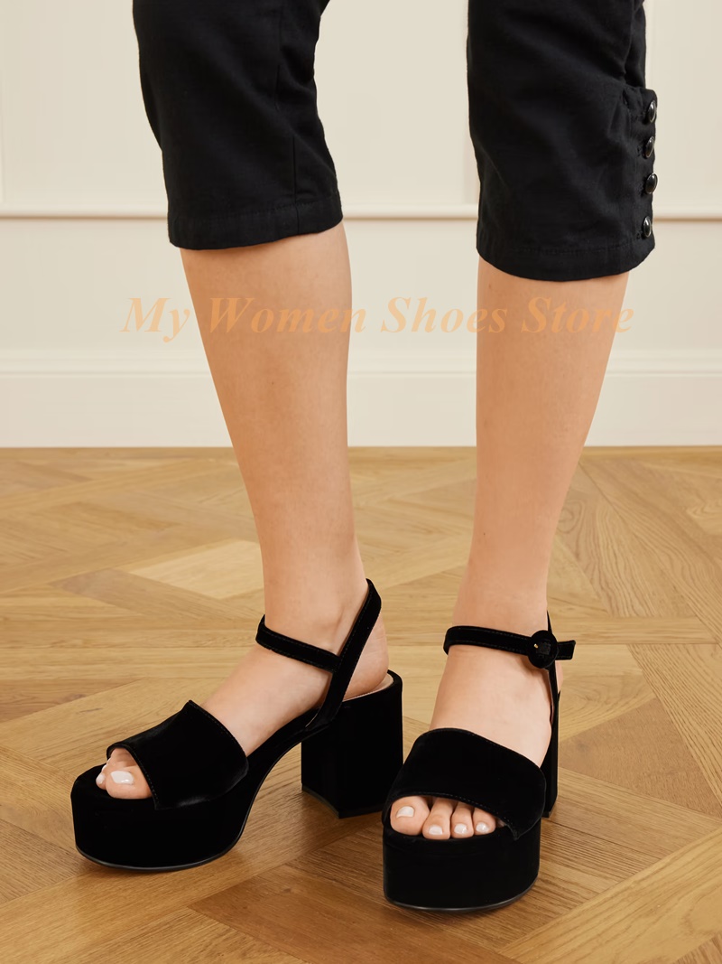 Chunky Heel Suede Platform San - Kids Shoes Women ulasan dan harga