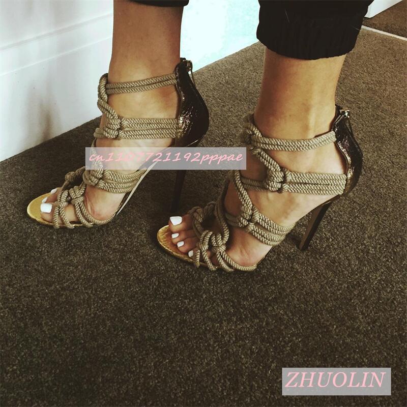 Female Braided Rope Open Toe S - Kids Shoes Women ulasan dan harga