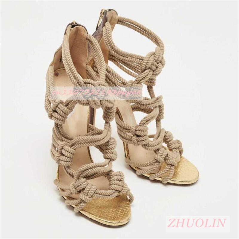 Female Braided Rope Open Toe S - Kids Shoes Women ulasan dan harga