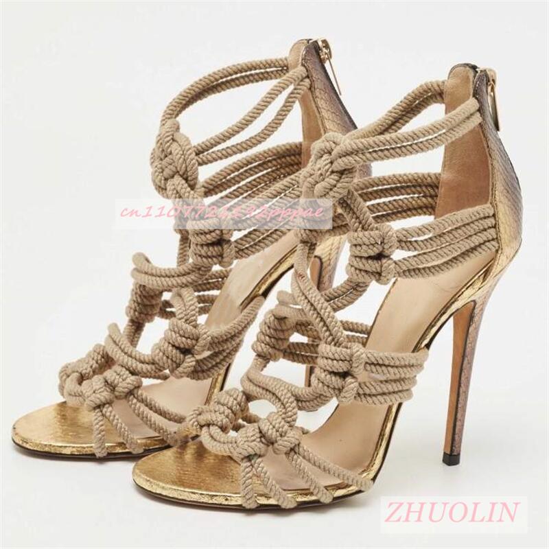Female Braided Rope Open Toe S - Kids Shoes Women ulasan dan harga