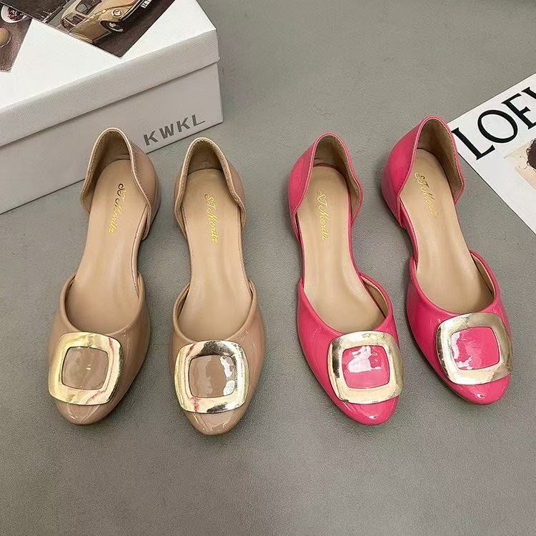 Fashion Square Buckle Hollow F - Pointed Toe Flat ulasan dan harga