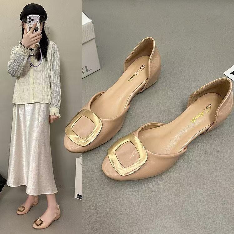 Fashion Square Buckle Hollow F - Pointed Toe Flat ulasan dan harga