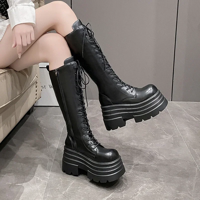 10CM New Women's Roman Long Bo - High Knee Heel Boots ulasan dan harga