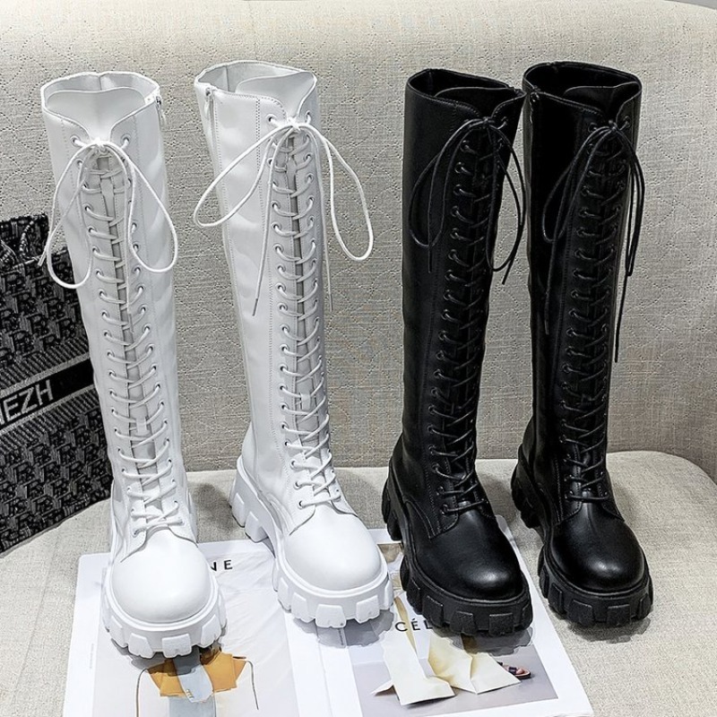 Women Knee High Boots Lace Up  - High Knee Heel Boots ulasan dan harga